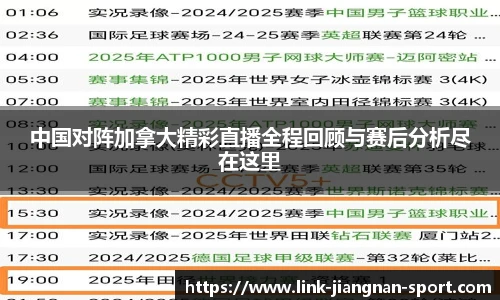 中国对阵加拿大精彩直播全程回顾与赛后分析尽在这里
